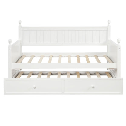 Twin Size Daybed & Twin Size Trundle - White