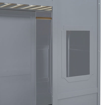Loft Stylish Bed With Ladder And Wardrobe